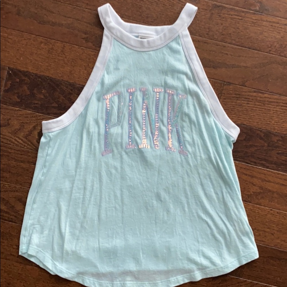 VS Pink Sequin Tank Top
